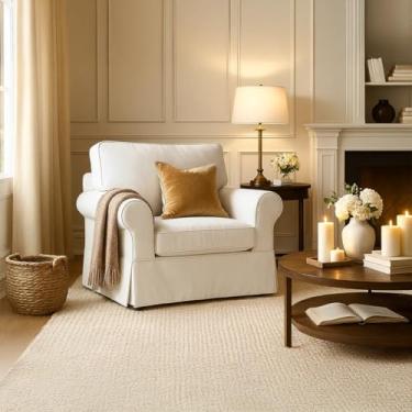 Imagem de MASTERS OF COVERS Pottery Barn Capa de poltrona básica - branca