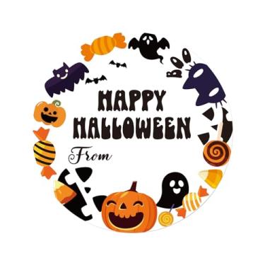 Imagem de 120un. Adesivos Happy Halloween, 5cm Etiquetas Autoadesivas Redondas para Festas Etiquetas Escrevíveis para Sacolas Doces Selos Envelope & Decoração de Festa (Estilo 3)