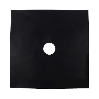Imagem de Protetor Reutilizável de Fogão a Gás de Fibra de Vidro, 6 Peças, Resistente à Temperatura, Tapete Protetor, Ferramenta de Cozinha para Cozinhar (BLACK)
