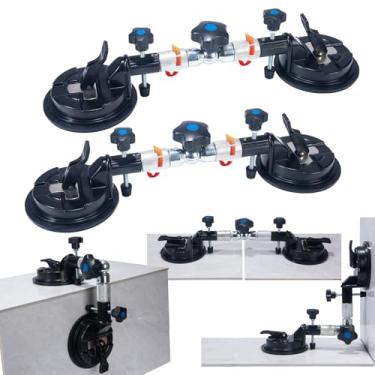 Imagem de Conjunto de 2 peças de costura de 90 a 270 graus com ventosas ajustáveis de 15 cm, azulejo de granito de bancada de anjo direito para união e nivelamento de vidro, ferramenta profissional de