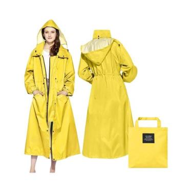 Imagem de Capa de Chuva Feminina Longa e Leve - Impermeável, com Capuz e Cintura