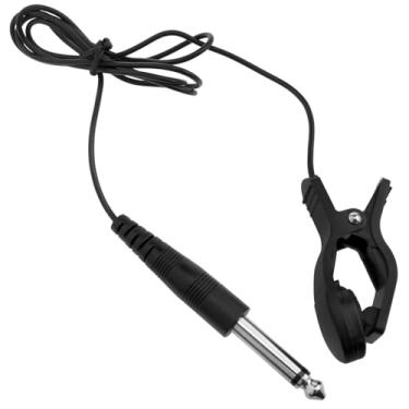 Imagem de AYLIFU Captador de clipe de guitarra com clipe de microfone portátil preto para violão clássico, violino e outros sintonizadores, amplificadores de som e alto-falantes, 1 peça