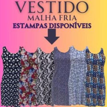 Imagem de Vestido Longo Feminino Verão Soltinho Regata Evangélico Malha Fria Ves