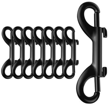 Imagem de WhSunVo 8 peças ganchos de pressão de parafuso de extremidade dupla de 8,9 cm de liga de zinco clipes de corrente de gancho duplo resistentes à ferrugem ganchos pretos multifuncionais para correias de