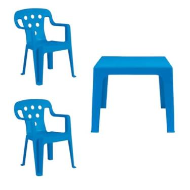 Imagem de MESINHA E 2 CADEIRA PLASTICA INFANTIL JARDIM LISA MOR