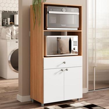 Imagem de Armário de Cozinha âmbar 2 Portas 1 Gaveta Freijó/Branco - Telasul