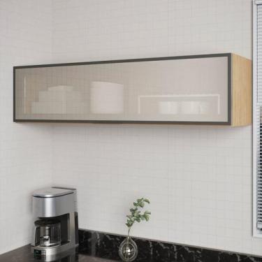 Imagem de Armário Aéreo Porta Basculante Reflecta 120cm Nara CabeCasa MadeiraOri