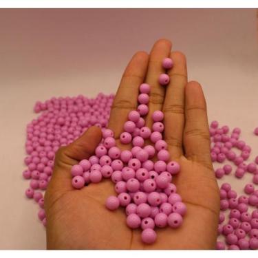 Imagem de Miçanga bola acrílica leitosa 8mm - Pistris Imports, Rosa, 20 gramas