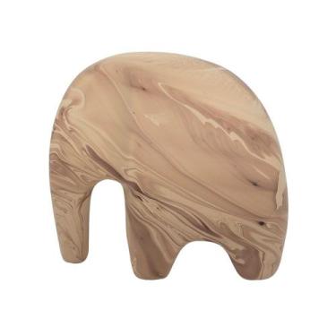 Imagem de Escultura Elefante Minimalista em Cerâmica Fosca Decorativa - Bege Mes