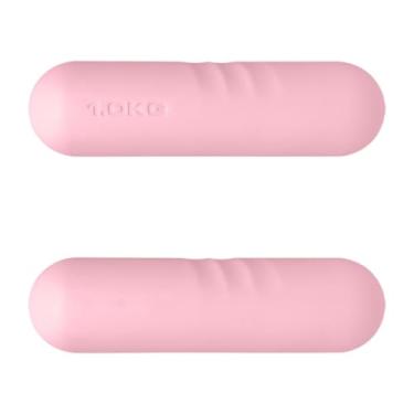 Imagem de RNXRZANK Conjunto de Halteres de 2 Peças em Ferro Fundido, para Treinos, Pesos de Mão para Adultos, para Corrida, Pilates, Dança, Rosa