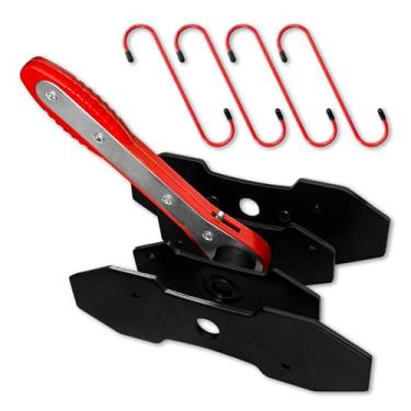 Imagem de SALIFTFE Ferramenta de compressão de pinça de freio com 2 placas grandes extras de 4 cm a 7,5 cm, ferramenta de compressor de pistão de pinça para espalhador de pastilha de freio a disco com 4 ganchos