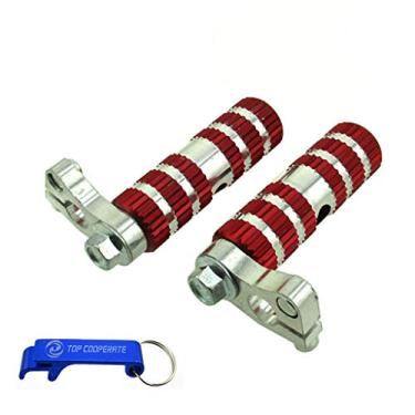 Imagem de TC-Motor Racing Pegadas para descanso de pé para a maioria dos chineses 2 tempos 47 cc 49 cc Mini Moto Pocket Bike MTA1 MTA2 e assim por diante. (Vermelho)