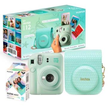 Imagem de Kit Câmera Instantânea Fujifilm Instax Mini 12 Verde + 10 Filmes Merma