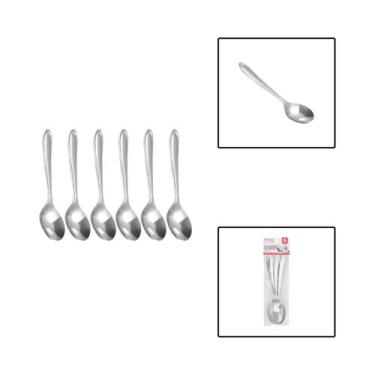 Imagem de Kit 6 Colheres De Mesa Aço Inox Jogo Talheres - UnyHome