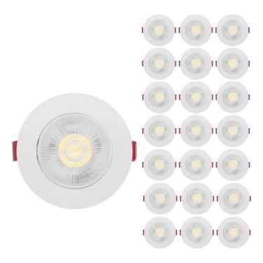 Imagem de 2X Kit 22 Spot Led Smd 7W Dicróica Direcionável Redondo Fr