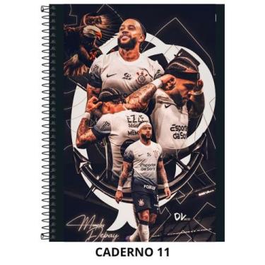 Imagem de Caderno corinthians capa dura - 1 matéria - 80 folhas - grande - Janda