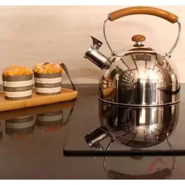 Imagem de Chaleira Em Inox Com Alça Na Bambu 2.5 Litros - Mimo Style - Aj20137