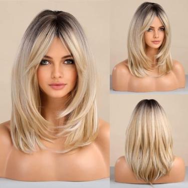 Imagem de Peruca Tumhorn de cabelo sintético loiro de camadas longas para mulher