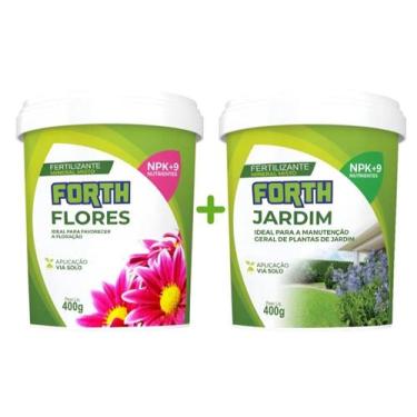 Imagem de kit adubo fertilizante forth flores + jardim 400g floração - Forth Jar