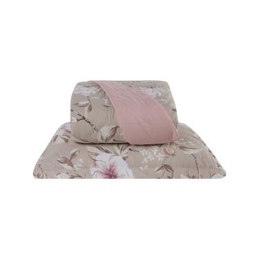 Imagem de Cobre Leito 2 Peças Solteiro Percal 200 Fios Colori 100% Poliéster - Jardim Bege