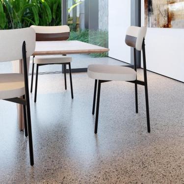 Imagem de Cadeira Alloa Fixa Com 4 Pés 50 X 44,7 X 83,8 Cm Com 6 Un. Corriente Palha- Courino Whisky