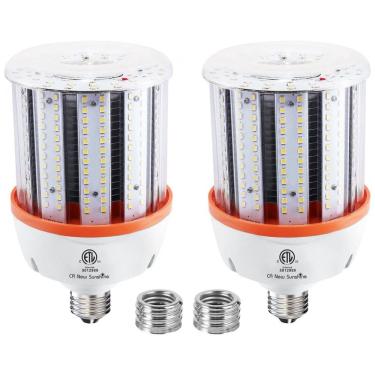 Imagem de Lâmpada LED Corn 80W CA New Sunshine (2 un), 12.000 lúmens, 5000K daylight, base E26/E39, super brilhante, para galpão, garagem