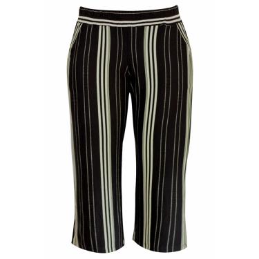 Imagem de Calça Pau a Pique Pantacourt Listrada Preto