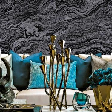 Imagem de Papel de Parede VIP Pedra Cinza e Prata VIP1001