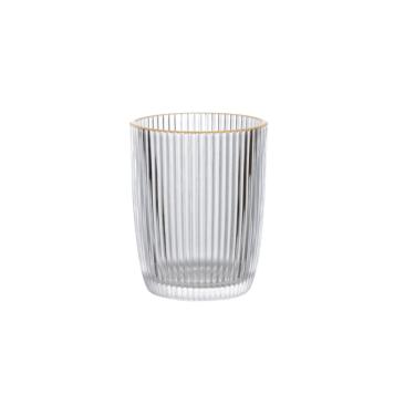 Imagem de Copo Baixo de Vidro Graffiato com Borda Dourada 256Ml 6 Peças