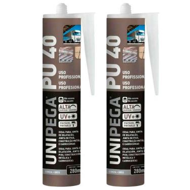 Imagem de Kit 2 Silicone Pu40 Adesivo Selante Poliuretano Cinza 400g