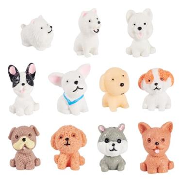 Imagem de Beadthoven 22 peças estatuetas de cachorro de resina, 11 estilos, mini 3D, modelo de cachorro, miniatura, acessórios para casa de bonecas, estatuetas de animais de estimação fofas para micro paisagem