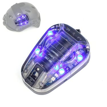 Imagem de QIRUIMY Luz de sinalização tática para capacete de sobrevivência, luz de identificação militar com 4 modos opcionais de LED visível, IR constante, luz de capacete IFF militar estroboscópica (base