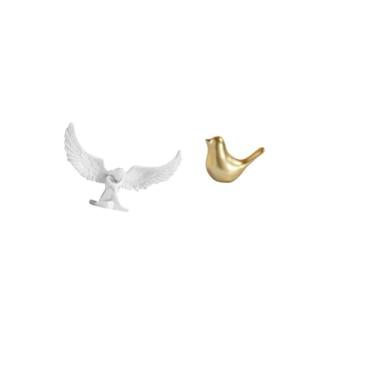 Imagem de Fenteer Estatueta de Resina de Pássaro Anjo, Escultura, Ornamento Moderno para Escritório, Inauguração de Casa, Estante, Corredor, Mesa, Sala de Estar, Lareir