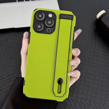 Imagem de Pulseira de couro sólido com suporte macio capa de telefone para iphone 11 12 13 14 15 Pro MAX Plus X XR XS 7 8Plus capa traseira amortecedora, verde claro, para iPhone 7plus