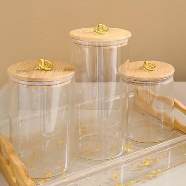 Imagem de Porta Mantimentos Potes Herméticos Pote Hermético Vidro MODELOS DIVERSOS Porta Temperos Cozinha(KIT REDONDO LISO ARGOLA-2 POTES (PM))