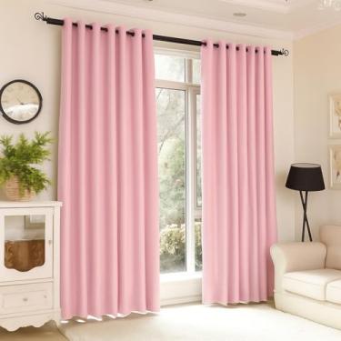 Imagem de Cortina Premium Para Sala, Quarto E EscritóRio - Tecido Blackout Corta-Luz, DecoraçãO Elegante E Moderna(ROSA)