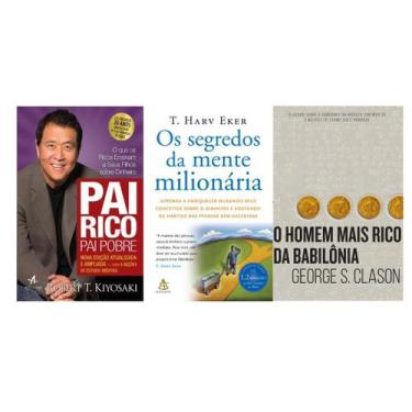 Imagem de Kit Pai Rico Pai Pobre  Segredos da Mente Milionária  O Homem Mais Ric