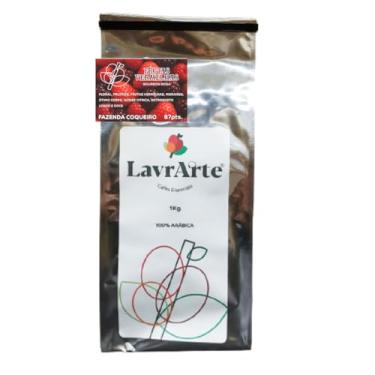 Imagem de LavrArte Café Especial 100% Arábica, Bourbon Rosa, Torra Média Clara, Frutas Vermelhas, Encorpado e Doce, 1kg em Grãos, 87 Pontos SCA
