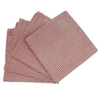 Imagem de Kit 4 Guardanapos Tecido Algodão Listrado Vermelho 39Cmx39Cm