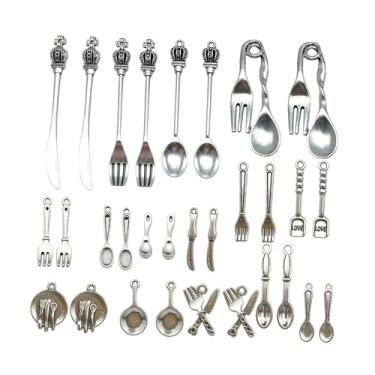 Imagem de Fenteer Conjunto de 60 pingentes para pulseiras, acessórios de mesa, scrapbooking, confecção de bijuterias e decoração de roupas.