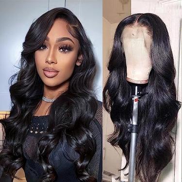 Imagem de Peruca frontal de tela HD transparente de cabelo humano ondulado, peruca frontal com tela pré-arrancada para mulheres negras, brasileiro, 50 cm, 33 x 10 cm, cabelo humano, cor natural