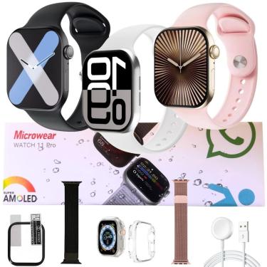 Imagem de Relogio Inteligente W11 Pro Chatgpt Responde Whatzz Monitor Esportivo Ilha Dinamica Kit Completo-Unissex