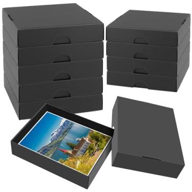 Imagem de Caixa de armazenamento de fotos com 10 peças para fotos de 20 x 25 cm, caixa de papelão grande grossa de 28 x 21,6 x 6,6 cm, caixa de armazenamento de scrapbook com tampa, caixa organizadora de fotos