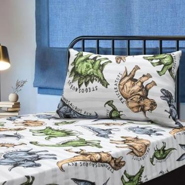 Imagem de Portallar, Jogo de Cama Infantil T-Rex Dinossauros C/Elástico 2 Peças