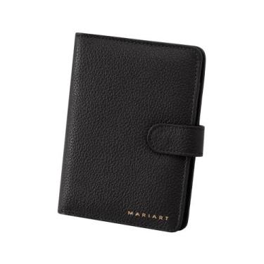 Imagem de Porta-Passaporte Couro Mariart c/ Bolso para AirTag 741, Preto