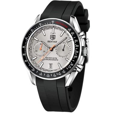 Imagem de Relógio De Pulso Inox Com De Borracha Genuína A Prova Dagua