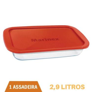 Imagem de Assadeira Retangular Vidro Com Tampa 2,9L Refratário Marinex - NADIR F