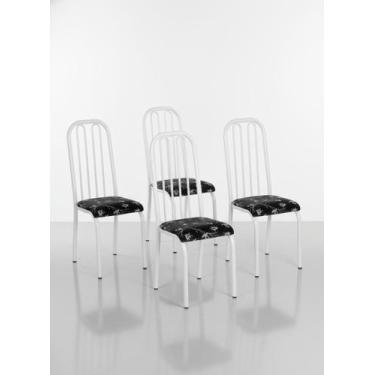 Imagem de Conjunto com 4 Cadeiras Montreal  Estrutura em Aço Branco e Assento Es