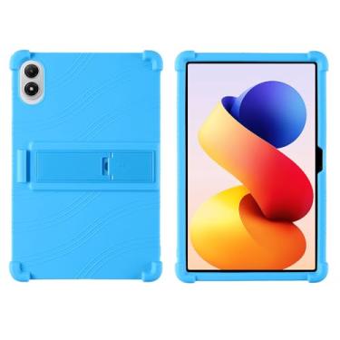 Imagem de QYiiD Capa para Xiaomi Redmi Pad 2 Pro 12,1 polegadas 2025, capa dobrável de silicone leve para crianças, proteção contra choque macio, azul claro