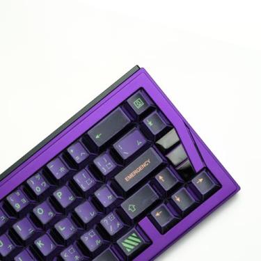 Imagem de ULTRAEQUIP PBT Keycaps Manga Tema 151 Teclas Personagem Japonês Cherry Profile Dye Sub Roxo e Verde Teclas para Teclado Mecânico
